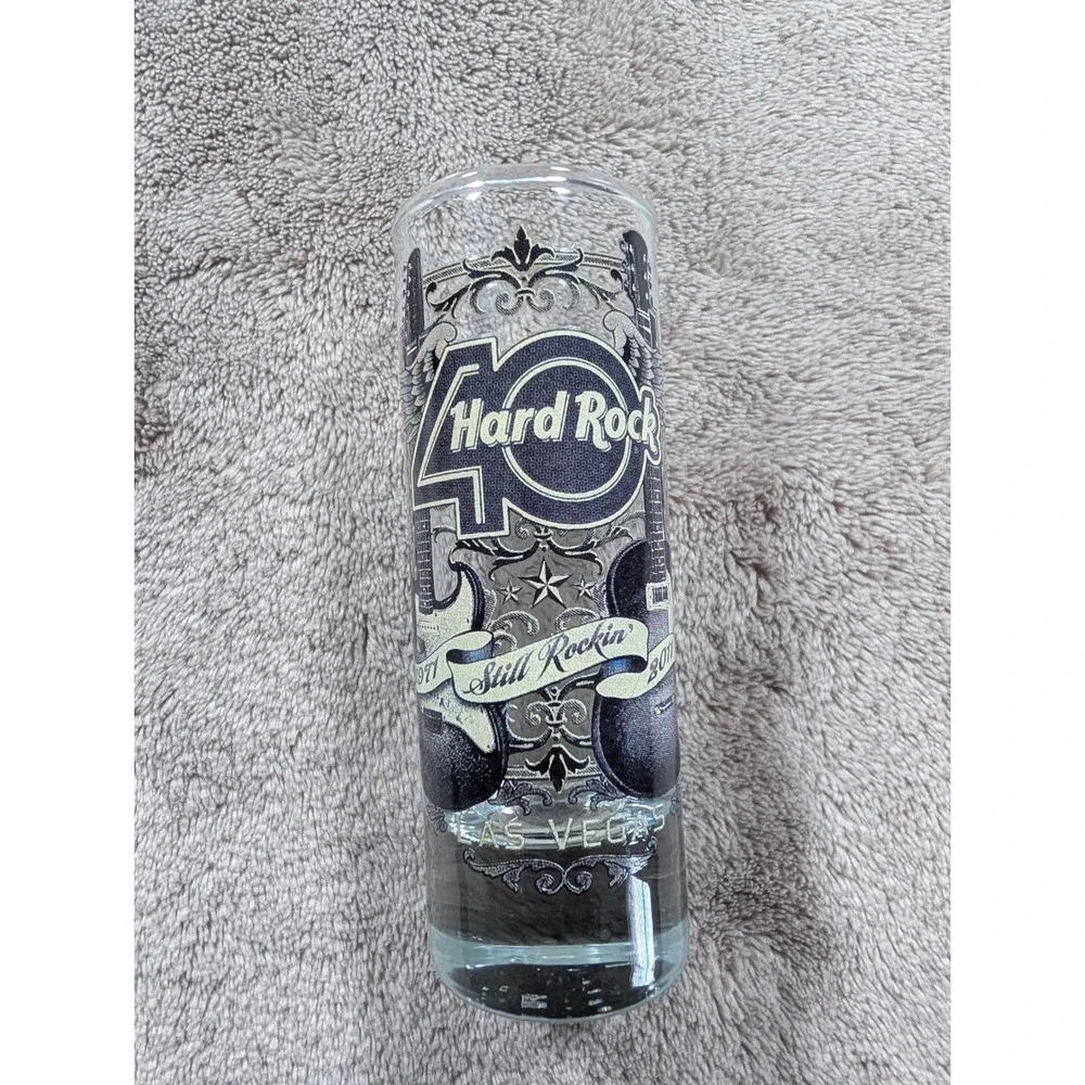 Hard Rock Cafe Shot Glass Unisex OS Clear Las Vegas 40th Anniversary Shooter
